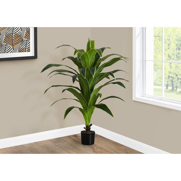 Black Green 47-Inch Indoor Floor Potted Real Touch Decorative Dracaena Artificial Plant, image 2